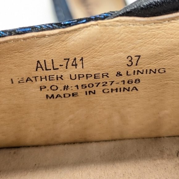 Alegria Alli blue black twist leather slip on hook & loop closure clog 37 6.5/7 - Picture 8 of 9